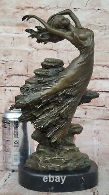 Style Art Nouveau Signée Bronze Gypsy Danseuse Statue Figurine Sculpture N Rsrve