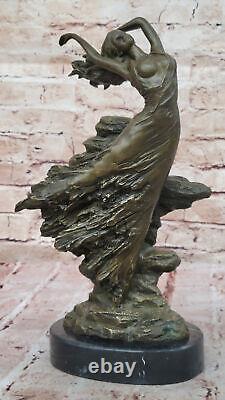 Style Art Nouveau Signée Bronze Gypsy Danseuse Statue Figurine Sculpture N Rsrve