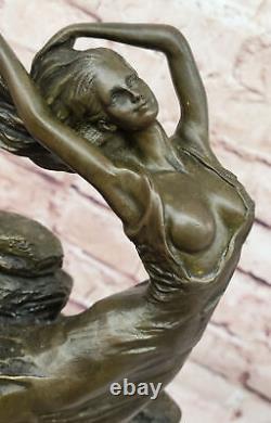 Style Art Nouveau Signée Bronze Gypsy Danseuse Statue Figurine Sculpture N Rsrve