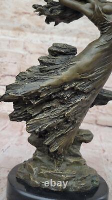 Style Art Nouveau Signée Bronze Gypsy Danseuse Statue Figurine Sculpture N Rsrve