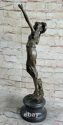 Style Art Nouveau Signée Bronze Gypsy Danseuse Statue Figurine Sculpture Perdue