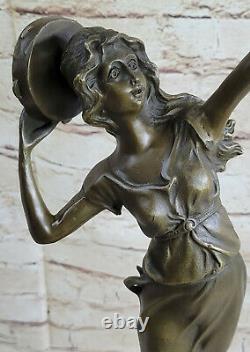 Style Art Nouveau Signée Bronze Gypsy Danseuse Statue Figurine Sculpture Perdue