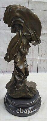 Style Art Nouveau, Signée Pittaluga Alice, Bronze Figurine Statue Décor