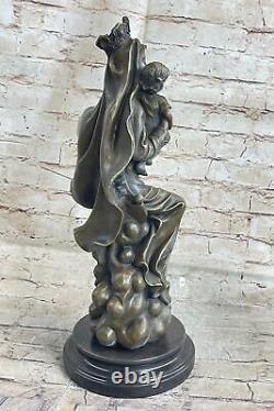 Style Art Nouveau Statue Sculpture Mère Mary Jesus Christ Deco Bronze Nr