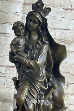 Style Art Nouveau Statue Sculpture Mère Mary Jesus Christ Deco Bronze Nr