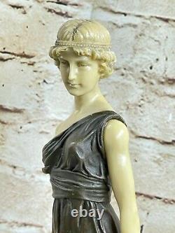 Style Art Nouveau Victorien Bronze Dame Femme Buste Or Romain Grec Gift