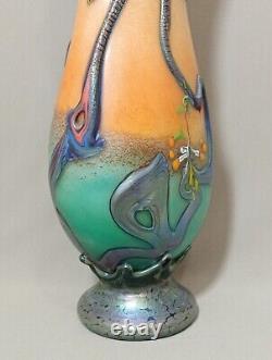 Style Art Nouveau artistes Verriers Guyot & Aconito Vase En Pâte De Verre Irisé