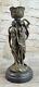 Style Art Nouveaukassindouble Maiden Statue Bronze Sculpture Main Fait Gift