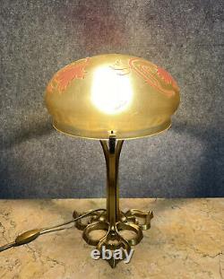 Superbe Lampe champignon style Art Nouveau signée P LUCAS et VIANNE