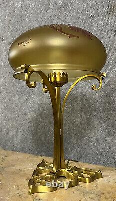 Superbe Lampe champignon style Art Nouveau signée P LUCAS et VIANNE