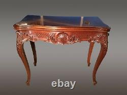 Table à jeux style Louis XV acajou 1900