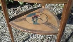 Table tripode de style art nouveau marqueté en bois