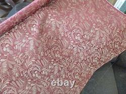 Tissu ameub. Damas bicolore, fond satin rouge style Art Nouveau Lelièvre L170x133