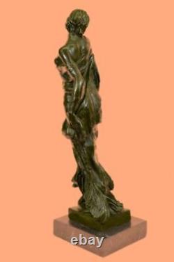 Très Beau Bronze Art Nouveau Style Buste De Un Art Déco Maiden Statue Affaire