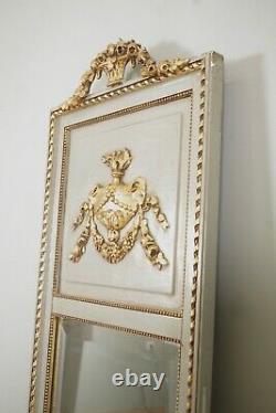 Trumeau style Louis XVI bois laqué et doré