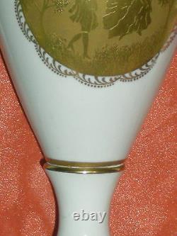 Vase A Balustre Col De Cygne Porcelaine Style Napoleon III Incruste Or