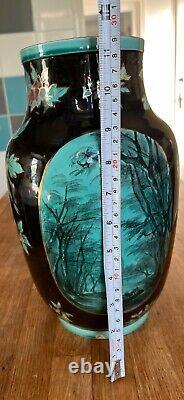 Vase Art Nouveau Lunéville dans le style Keller et Guérin. H 29 cm. Bon état