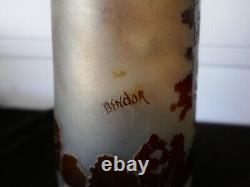 Vase Bendor dégagé à l'acide H26cm P 900g style art nouveau circa 1960