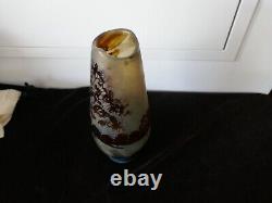 Vase Bendor dégagé à l'acide H26cm P 900g style art nouveau circa 1960