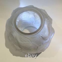 Vase boule en verre sablé Style Lalique Années 30/40