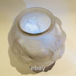 Vase boule en verre sablé Style Lalique Années 30/40