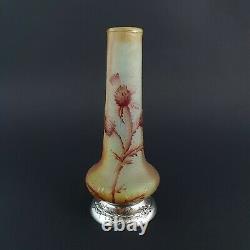 Vase en pâte de verre et argent massif Art Nouveau style Daum