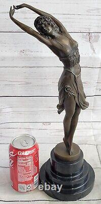 Vintage Style Art Nouveau Deco Bronze Danseuse Par Colinet Fonte Domestique Deco