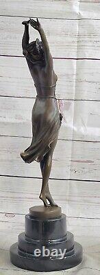 Vintage Style Art Nouveau Deco Bronze Danseuse Par Colinet Fonte Domestique Deco
