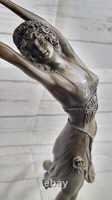 Vintage Style Art Nouveau Deco Bronze Danseuse Par Colinet Fonte Domestique Deco