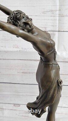 Vintage Style Art Nouveau Deco Bronze Danseuse Par Colinet Fonte Domestique Deco